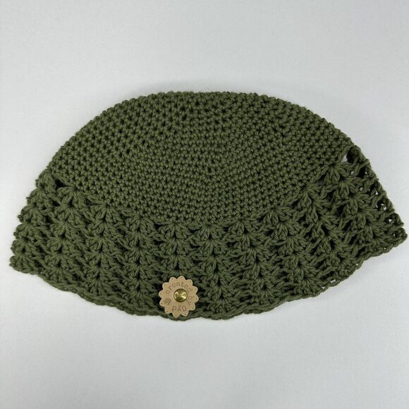 Handmade New Matilda Hobbii Rainbow 8/4 Indian Cotton Olive Knit Beanie - S/M - Picture 5 of 9